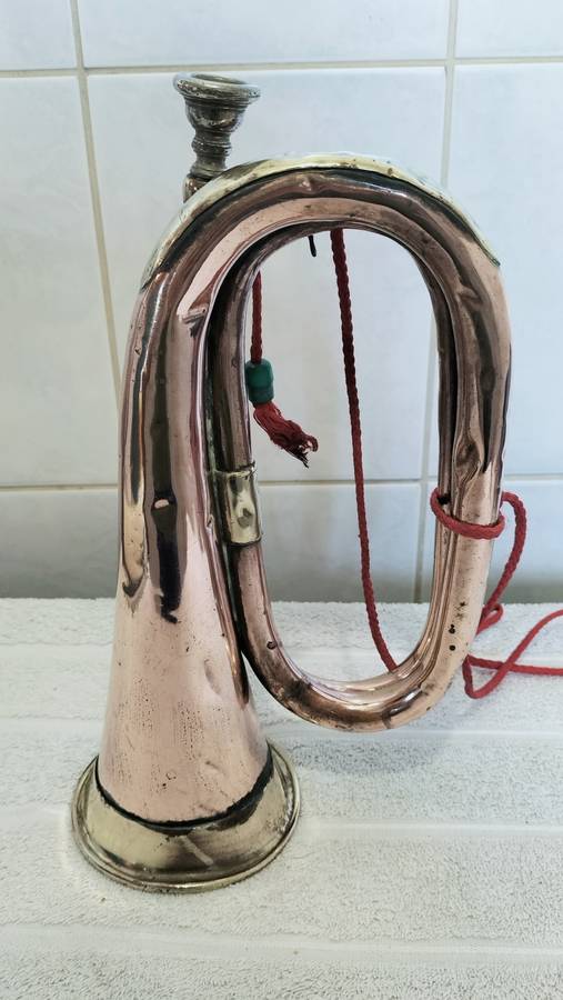 Stunning Antique Copper and Brass Bugle. Still working