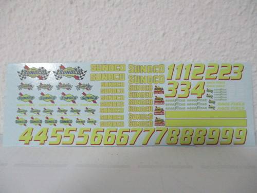1/32 SCALE WATERSLIDE DECALS SUNOCO FOR SLOT CARS AND DIE CAST CARS