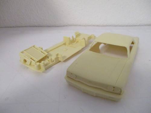 1/32 SCALE SLOT CAR RESIN BODY AND CHASSIS 63 FORD GALAXIE AND DECALS