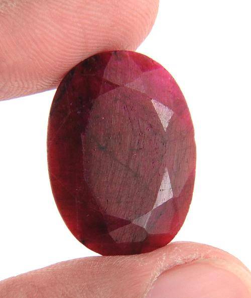 27.77 Ct IGL Certified Cushion Mixed Cut  Blood Red Ruby Gemstone
