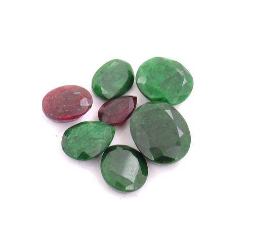 65 Cts Ruby and Emerald Gemstone Lot - Set of 7 Loose Stones