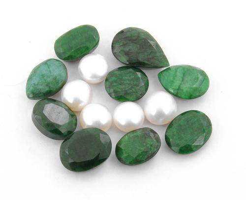 116.10 Ct Loose Natural Emerald and Pearl Gemstone Lot