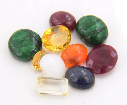 90 Carat Citrine, Emerald , Ruby and Sapphire Gemstone Lot