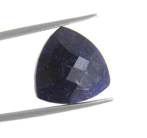 MGL Certified 9.36 Carat Natural Blue Sapphire Gemstone - Triangular Checker