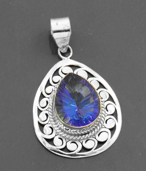 1Gms Amethyst Gemstone Pendant In German Silver