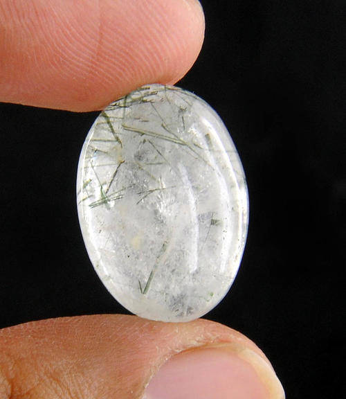 23.84 Carat Oval Cabochon Rutilated Quartz Gemstone-IGLI Certified