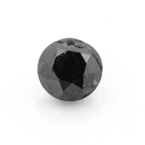 1.02 Ct Certified Round Brilliant Cut Natural Black Diamond - IGLI Certified