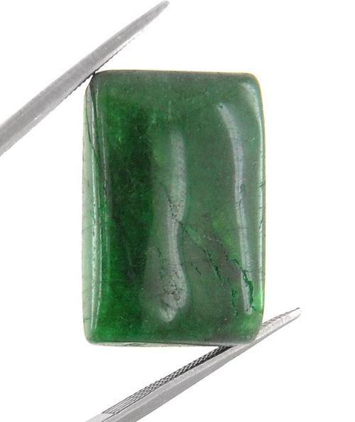 27.73 Carat Certified Green Emerald Gemstone-Rectangular Cabochon
