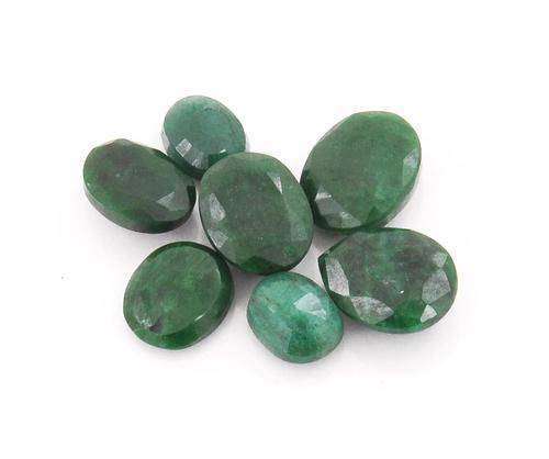 50 Ct Certified Oval and Pear Mixed Cut Emerald Gemstone Lot