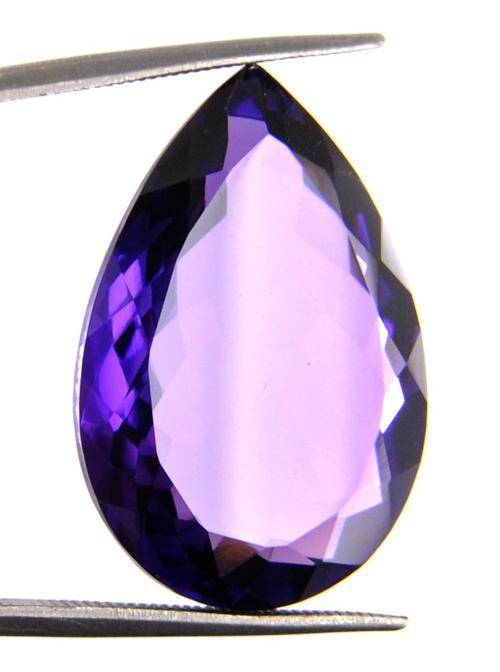 23.93 Ct Brazilian Certified Pear Shape Amethyst Gemstone