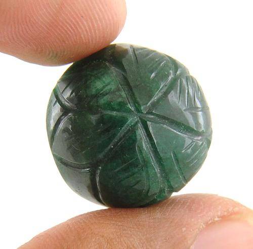 43.74 Ct Certified Natural Emerald Gemstone-Round Cabochon