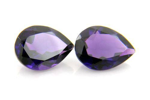 16.25 Ct Certified Pear Mixed Cut Amethyst Gemstone Pair