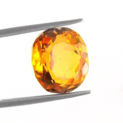 11.55 Carat Certified Oval Mixed Cut Citrine Gemstone