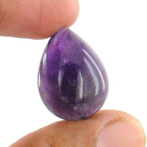 25.56 Ct Certified Pear Cabochon Shape Amethyst Gemstone