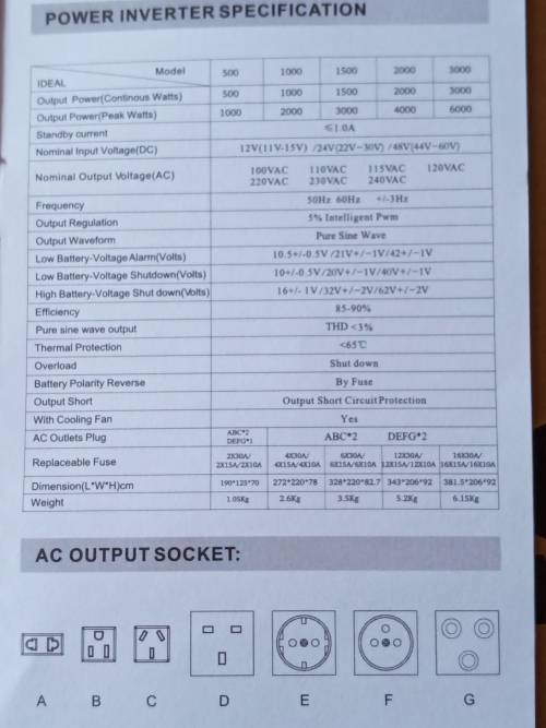 Inverter DC AC power 3000W