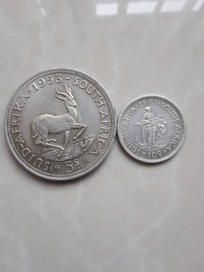 Two South African coins with silver content.