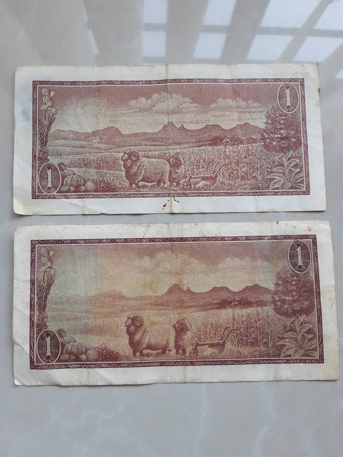 8X South Africa 1 Rand notes- TW de Jongh