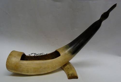 Vintage Bird ornament made from cow's horn