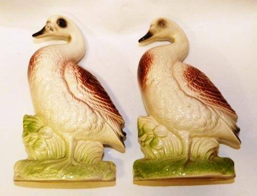 pair of  pretty wild duck ornaments
