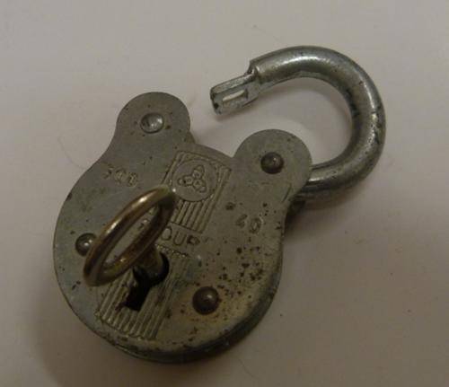 vintage lock with key, made in Western Germany