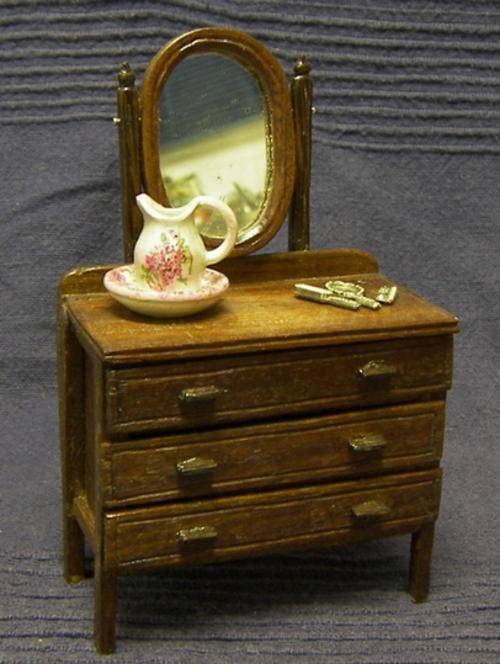 Vintage hand made dressing table with wash basin and jug , hair brush set