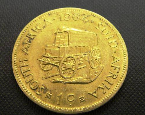 1964 Union of South Africa 1c coin