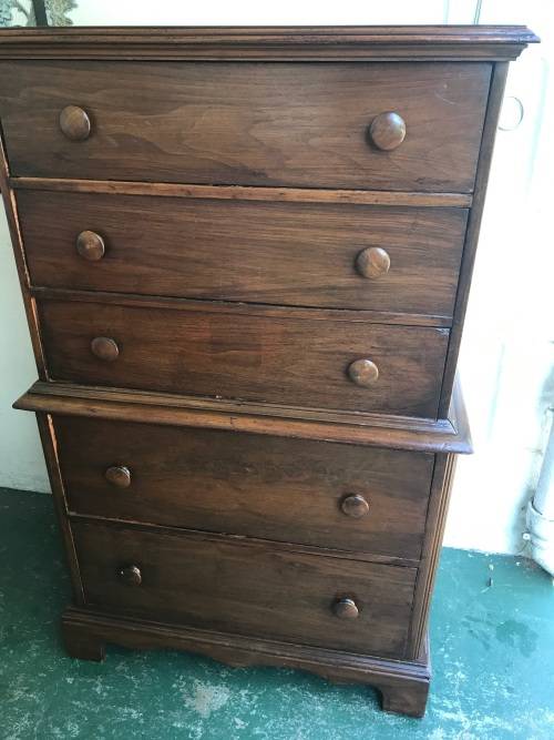 Vintage Walnut Chest on Chest  ( 132 x 82 x 50 cm )