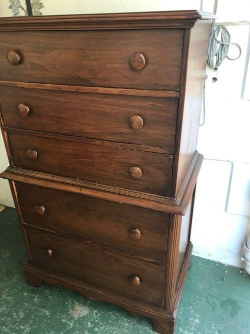 Vintage Walnut Chest on Chest  ( 132 x 82 x 50 cm )