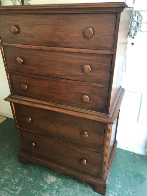 Vintage Walnut Chest on Chest  ( 132 x 82 x 50 cm )
