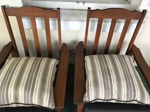 Morris Chairs: pair of Teak chairs in good condition
