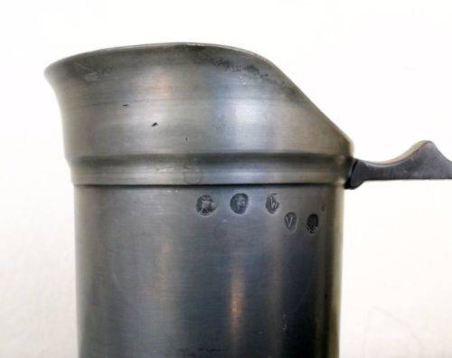 Set of  7 Victorian Pewter/Tin Measure Jugs ( set of 7, from 20 cm to 4 cm )