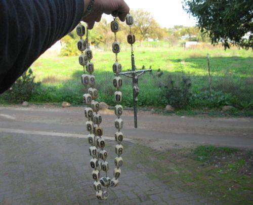 BEAUTIFUL HUGE CRUCIFIX ( 20 X 12 CM ) AND ROSARY ( 147 CM )