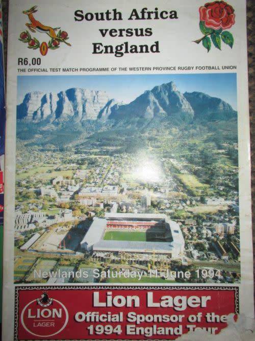 5 SPRINGBOK RUGBY PROGRAMS: SOUTH AFRICA VS ENGLAND ( 1972,84,94, 2007)
