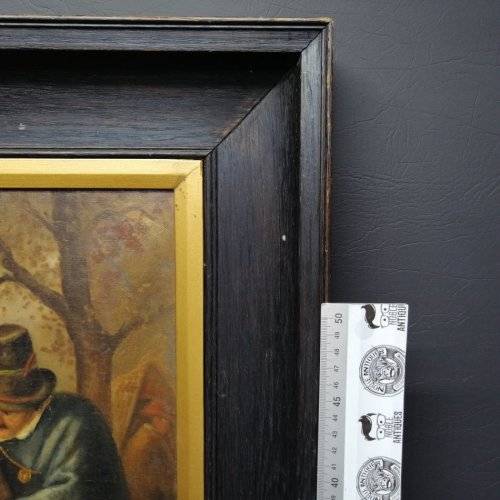 Vintage Oil on Board : De Tandmeester van Jan Steen