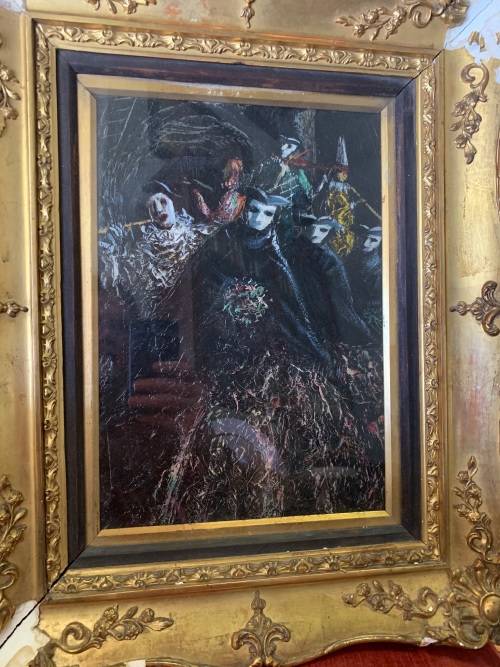 VINTAGE ITALIAN OIL ON BORD BY VITTORIO PETRELLA DA BOLOGNE BORN 1886 ( 42 X 52 CM )