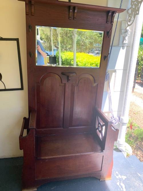 Teak Hallstand/Bench in original condition ( 196 x 112 x 40 cm )