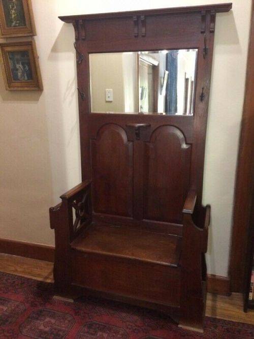 Teak Hallstand/Bench in original condition ( 196 x 112 x 40 cm )