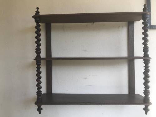 Victorian Mahogany  Barleytwist Wallshelf ( 70 X 60 X 18 CM )