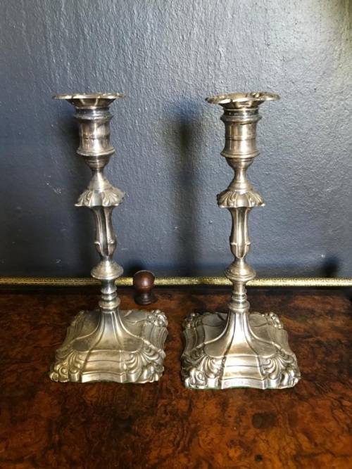 Pair of Hallmarked Silver Candlesticks ( 25 cm high )