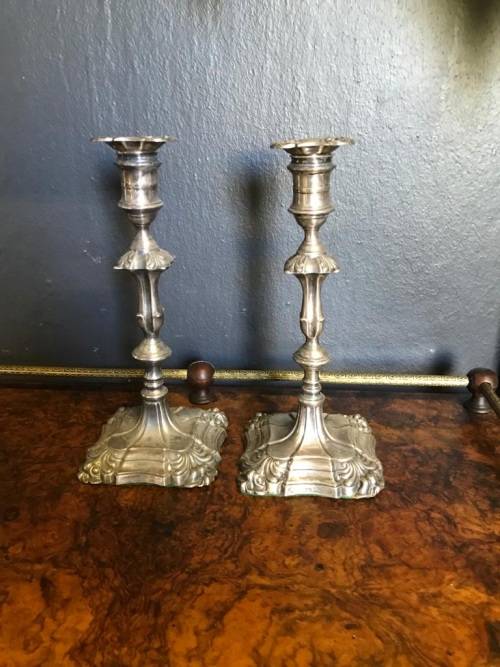 Pair of Hallmarked Silver Candlesticks ( 25 cm high )