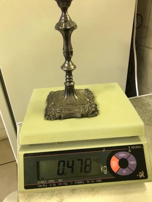 Pair of Hallmarked Silver Candlesticks ( 25 cm high )