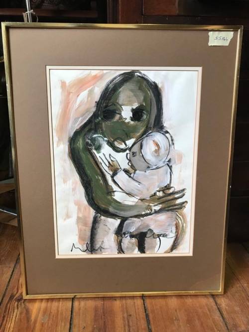 CLAERHOUT MIXED MEDIA ( 55 X 44 CM ) FROM THE 80`s