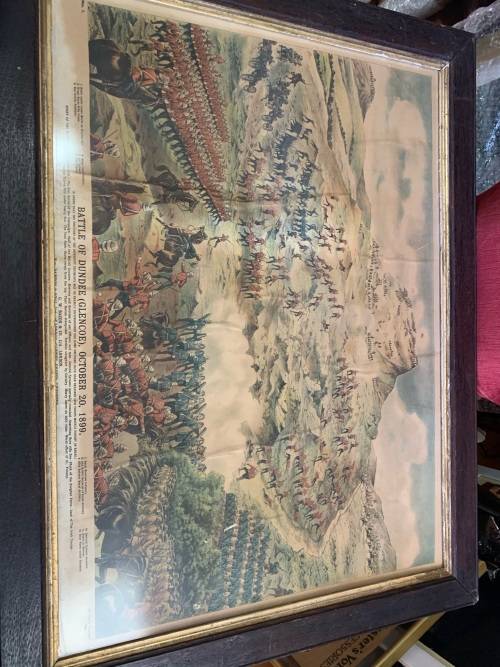 Boer War : Rare Print of the Battle of Dundee /Glencoe ( 85 x 65 cm )
