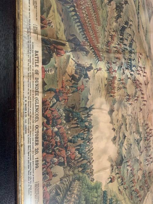Boer War : Rare Print of the Battle of Dundee /Glencoe ( 85 x 65 cm )