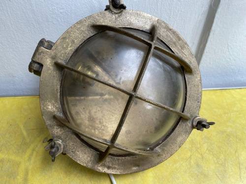 Rare Brass Ships Light ( 25 x 25 cm )
