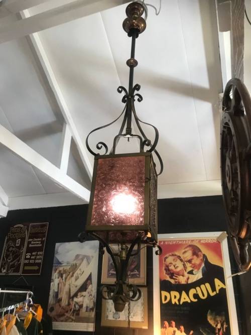 Beautiful Original Art Nouveau Ceiling Gaslamp converted to electricity