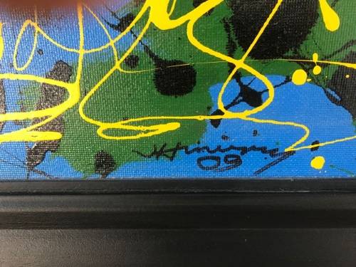 Oil on Board : Large Abstract by Hannes Meiring ( 70 x 70 cm )