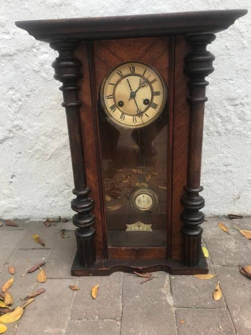 Mahogany Cased Regulator Wall Clock ( 56 x 40 cm )Working condition