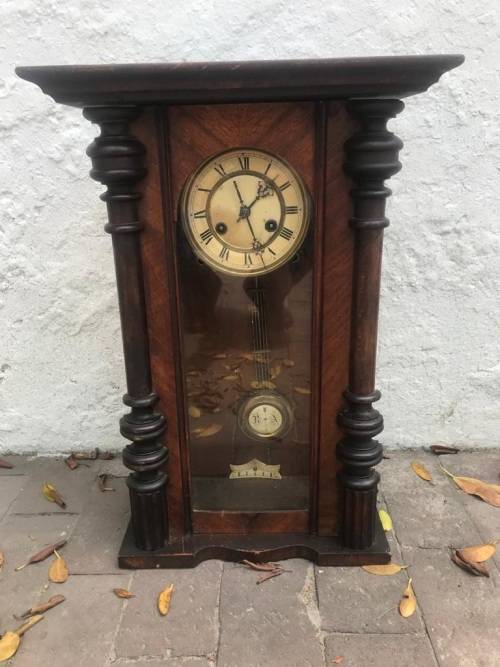 Mahogany Cased Regulator Wall Clock ( 56 x 40 cm )Working condition
