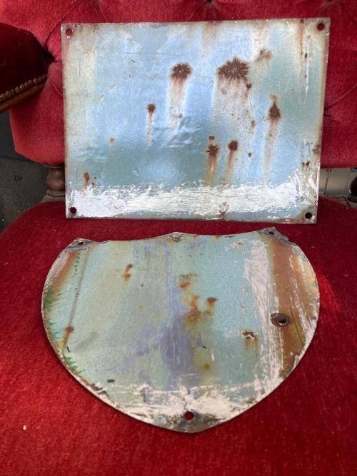 Pair Of Vintage BP Enamel Signs( 24 x 25.5 cm , 30.5 x 23 cm )